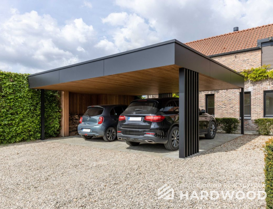 Односкатный навес для двух авто №112 - фото 1285